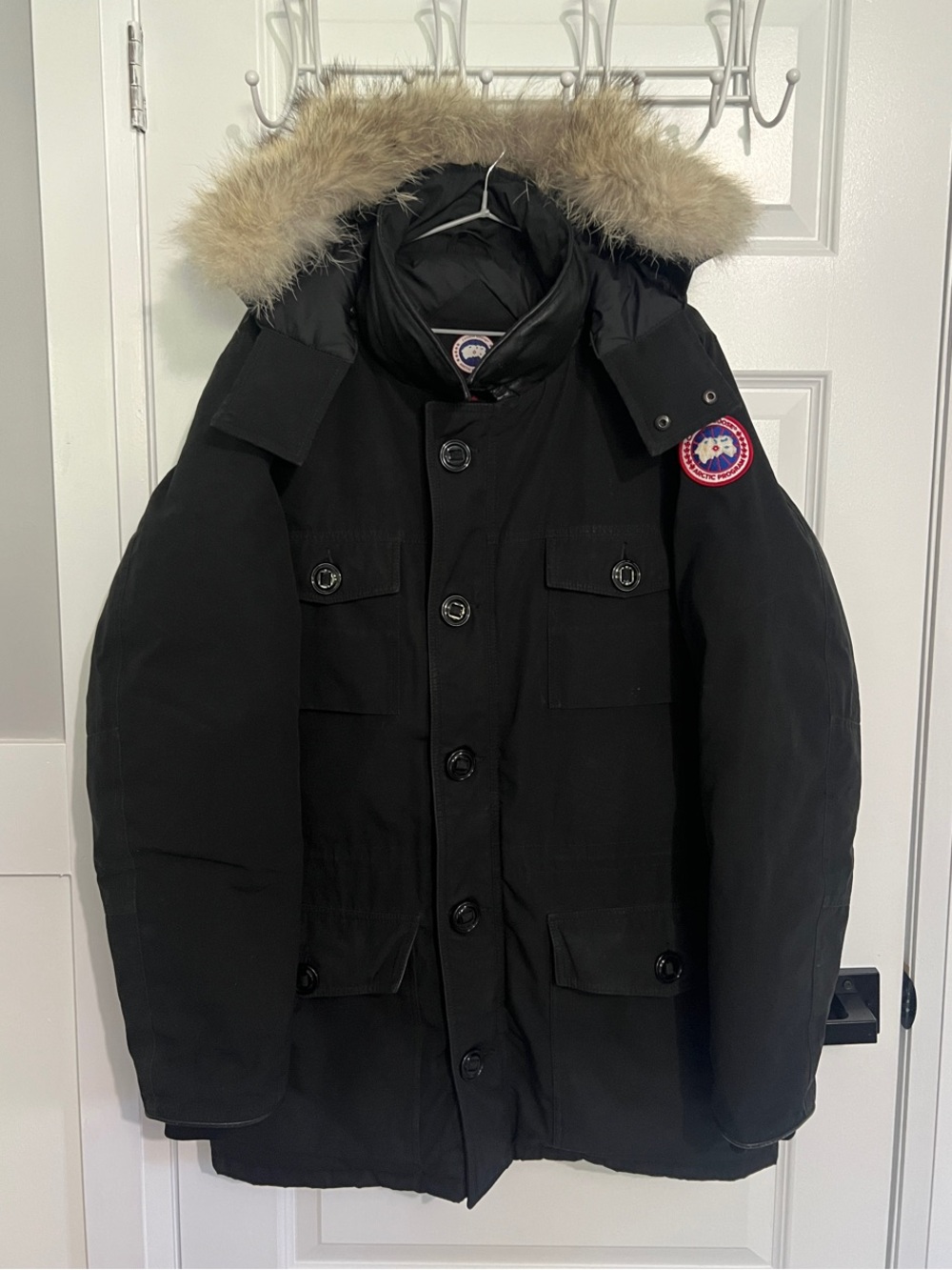 Canada Goose Black Men's Parka with Fur Trim Hood